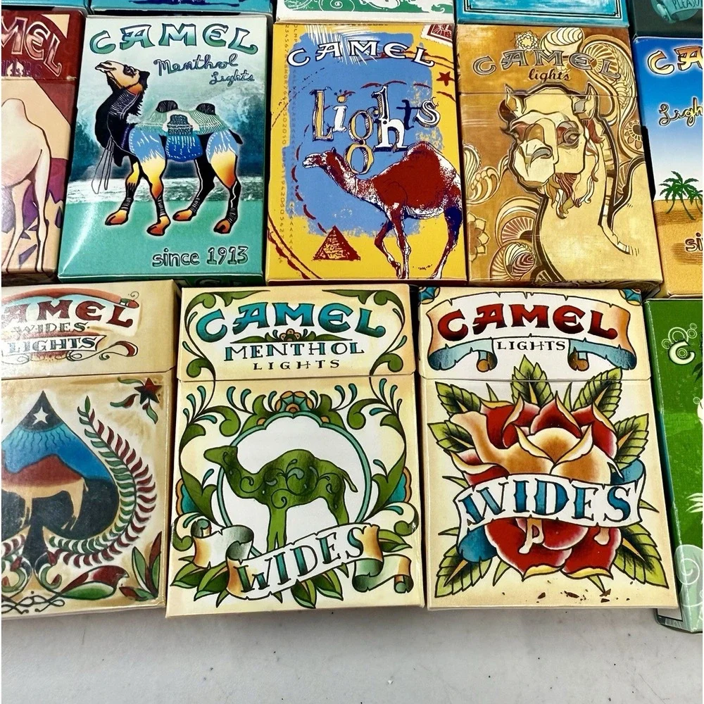 Vintage Camel Cigarette Packs Empty Lot Of 33 Artist Series Art Box EXCELLENT!